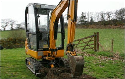 We can offer a mini digger for hire at extremely competitive rates, read more about it on our mini-diggers page.  Dont take weeks over a job that could be done in hours with a digger like this!